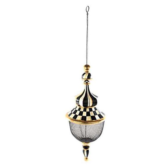 Brand New MACKENZIE CHILDS Courtly Check Pendant Bird Feeder Garden Decor - Picture 1 of 4